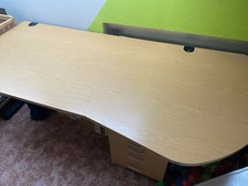 großer Schreibtisch, Fleischer, 210x ca.95cm, sehr stabiler Gewerbeschreibtisch