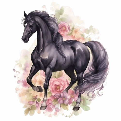 245 wandtattoo pferd rappe - 245,