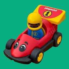 Playmobil 1.2.3 123 Rennauto mit Rennfahrer Dunkelhäutig   #P23