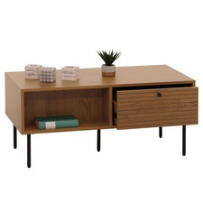 B-Ware Couchtisch MCW-N78, Wohnzimmertisch, Metall Holz Melamin natur