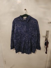 Blumen Bluse Langarm Von Biaggini G50 Damen Blau Top Zustand