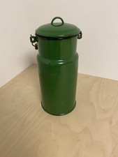 Emaille Milchkanne Grün Antik