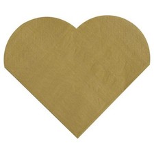  Servietten Herz - gold (20