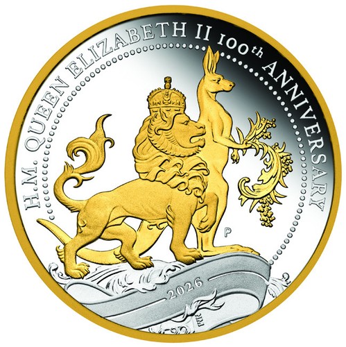 Silber proof gilded - 1,