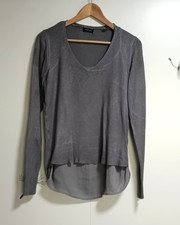 TCM Damen LA-Shirt Grau mit integriertem Einsatz Gr. 38