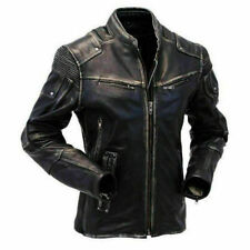 Herren Vintage Biker Stil Motorrad Cafe Racer Antikleder Modische Jacke
