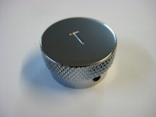 Potiknopf, poti knob, SCHALLER, Chrom, T Beschriftung, 80er Jahre