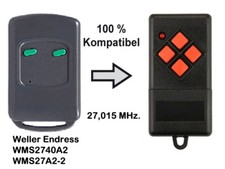 Ersatz Handsender 2 Kanal 27,015 MHz. Weller Endress WMS2740A2 WMS27A2-2 Fernbed
