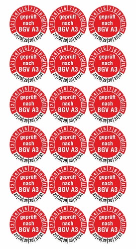 Prüfplaketten bgv ø30mm - a3,
