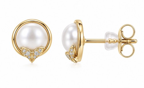Perlen ohrstecker gold - ✨,