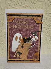 Handgemachte Weihnachtskarte  *Geist mit Geschenkesack* Gothic *MERRY GHOSTMAS*