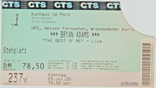 Bryan adams konzert karte - bryan,