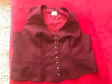 Trachten Mieder Damen H.Moser Gr. 52 Übergröße  Weinrot Wolle Loden Weste Gilet