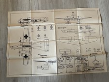 Bauplan Flugzeug, von Wenzel, Messerschmitt ME 110 Zerstörer um 1940, original