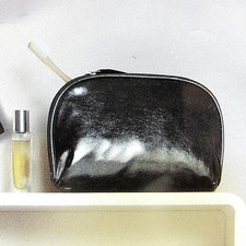 Schminktasche Kosmetiktasche Utensilientasche Kosmetik Tasche schwarz metallic