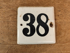 alt Emaille Schild Emailleschild Hausnummer Türschild Zahl 38 Tür Briefkasten