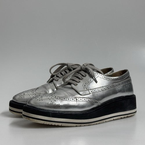 Prada metallic silber - prada, brogue