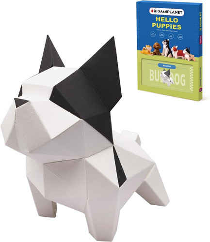 Origami bulldog bastelset - 3d,