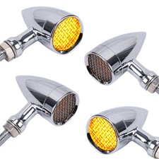 4X Chrom Motorrad LED Blinker Kontrollleuchte Für Harley Big Dog Sportster Dyna