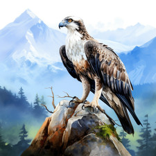 Deko Bild Fischadler Landschaft Wandbild Vögel Wanddeko Dekofliese Wandfliese