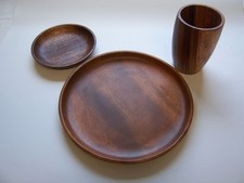 3er Set Teller  Holzschüssel