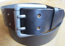 Ledergürtel Büffelleder 4,8 cm breit Schnalle Doppeldorn Bundumfang 90 - 100 cm