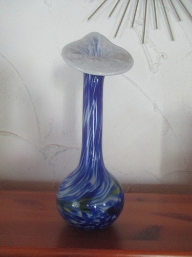 Glaskunst calla vase blau - calla-vase,