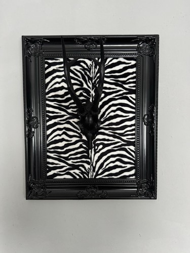 Rehgeweih auf zebrastoff - zebrastoff, mit