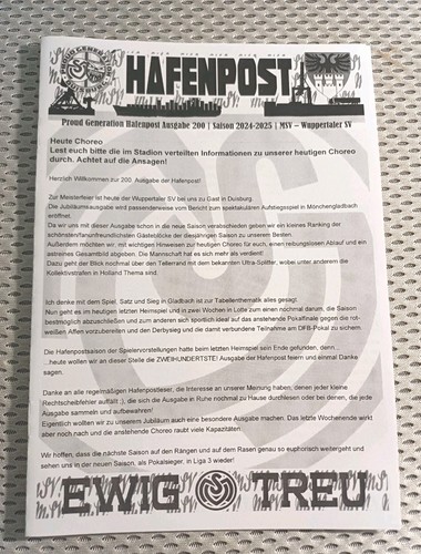 Fanzine ultras flyer hafenpost - fanzine,