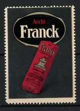 Reklamemarke Aecht Franck, Kaffee-Ersatz, rote Packung 