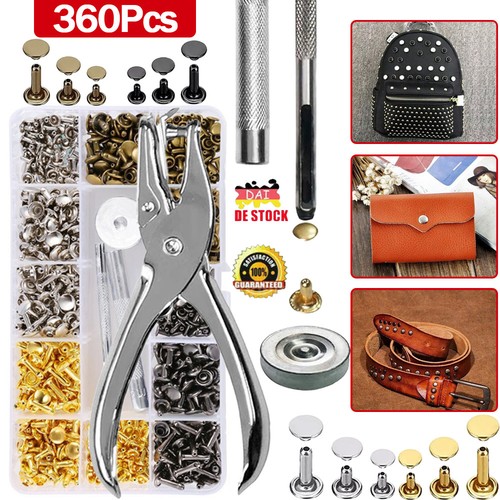 360 leder nieten doppelkappe - nieten,