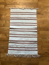 Teppich Vorleger Läufer mit Fransen Baumwolle Flickenteppich 50 x 90 cm