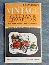 ..Bartholomew  Vintage Veteran & Edwardian -Motoring History Map of England