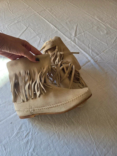 Boho fransen stiefel - boho, niedrig