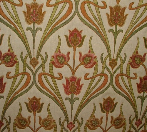 Jugendstil pugin rot gewebt - jugendstil,