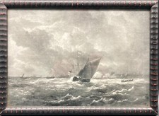 Bilderrahmen Schwarz Profilrahmen Maritim Schiffe im Sturm Ruisdael Druck