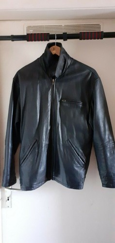 Camel leder jacke schwarz - camel,