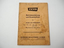Fahr Rivierre Casalis 1-060 2-075 2-100 Presse Betriebsanleitung Ersatzteilliste