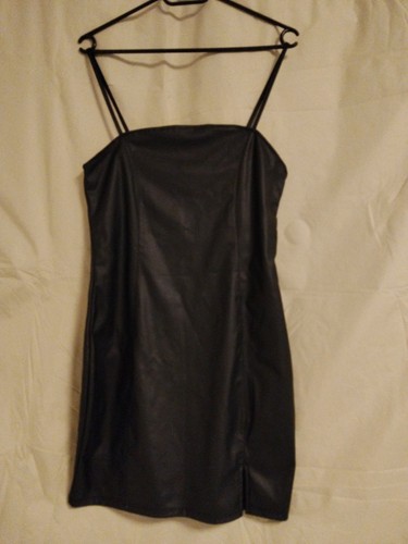 Kleid kurz schwarz kunstleder - kleid,