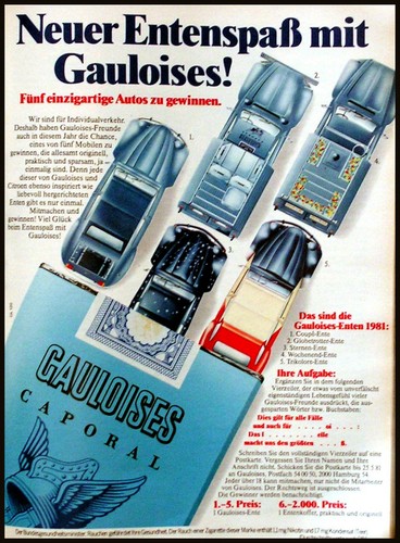 Citroen 2cv und gauloises - citroen,