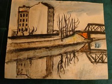 Coloriertes Kohlegemälde