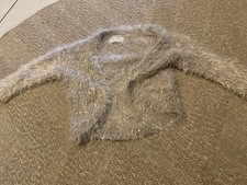 Zara Mädchen Strickjacke Fell Pailetten Kuschel Weich