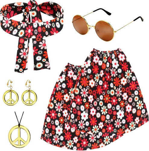 Hippie kostüm damen set 60er - kostüm, set,