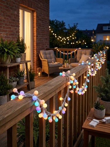 Led kugel lichterkette bunt - led, kugel-lichterkette