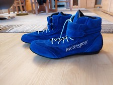 Motorsportschuhe, Größe EU49, Echtveloursleder, Farbe Blau, Schuhbeutel;