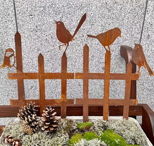 Rostiger deko gartenzaun - rostiger,