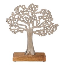 Silberfarbener Schmuckhalter Lebensbaum Deko Baum Schmuckständer aus Metall und