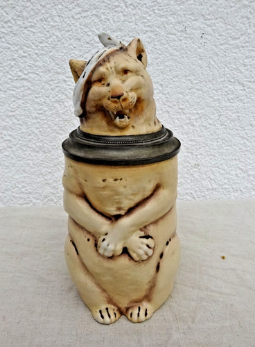 Bierkrug figurenkrug katze mit - figurenkrug,