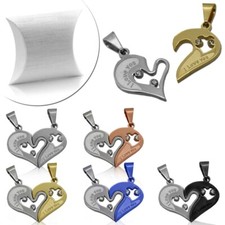 Stahl Anhänger Herz Heart Liebe Love Halsketten + Geschenkverpackung