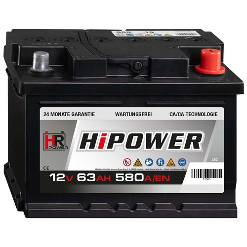 Hipower 63ah autobatterie - hr,